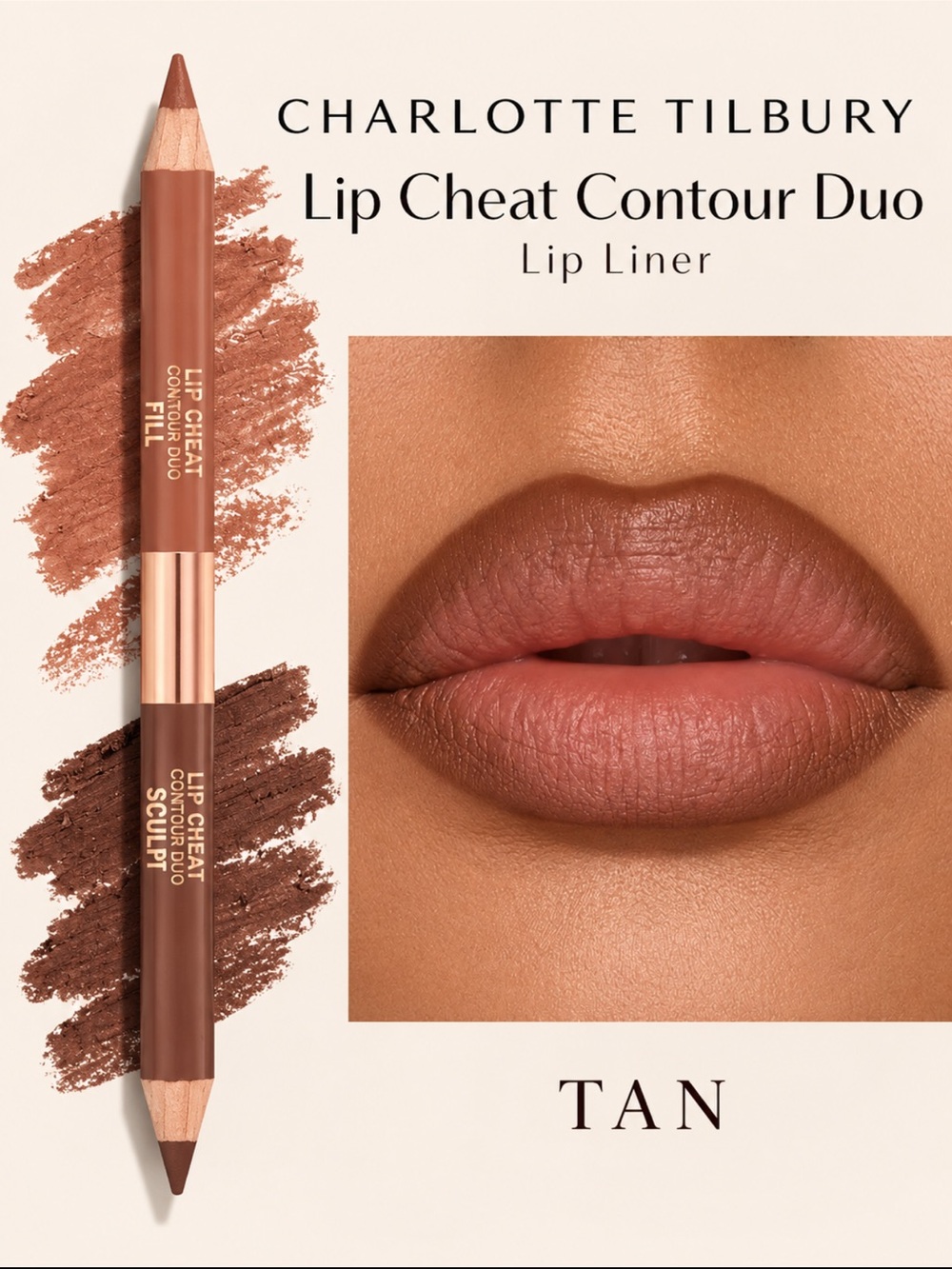Charlotte Tilbury Tan Lip Cheat Contour Duo Lip Liner